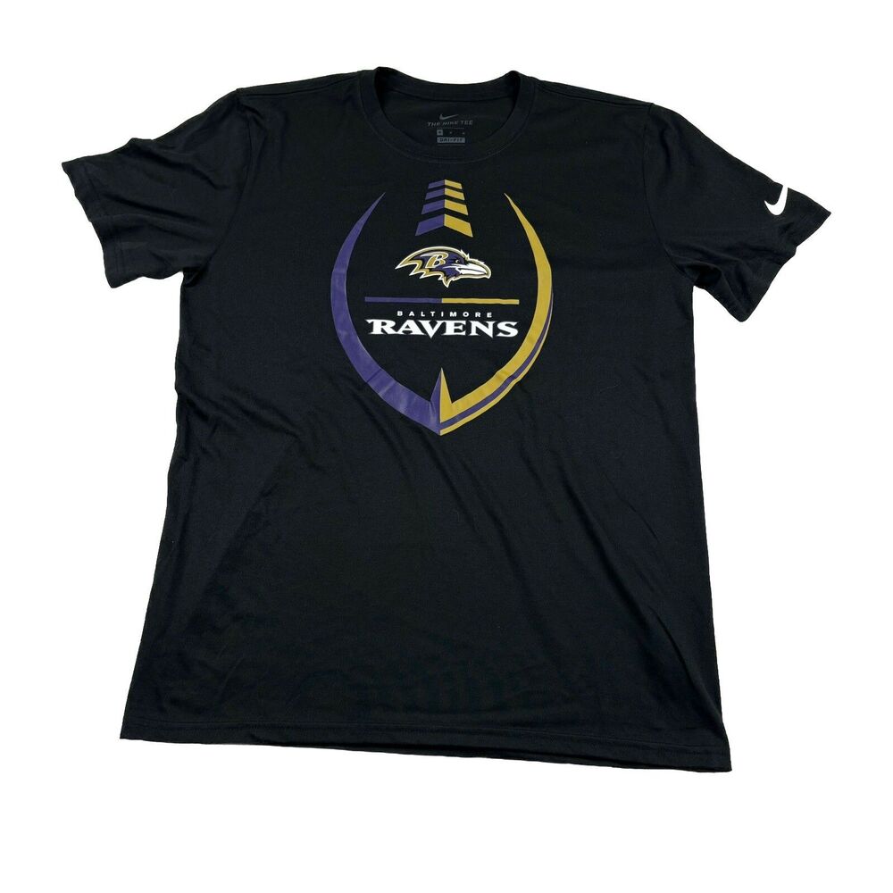Baltimore Ravens Nike Dri Fit T Shirt Mens M Black Short Sleeve